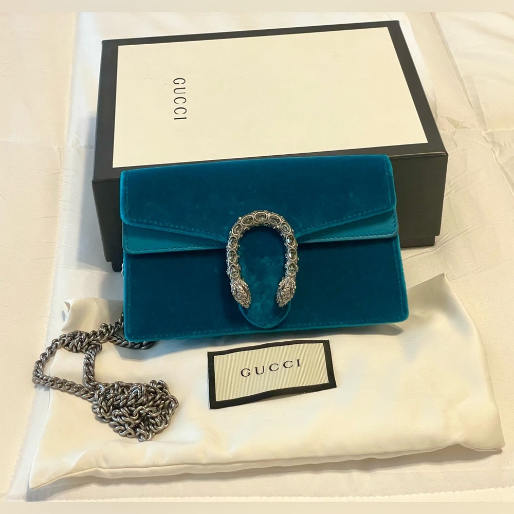 Gucci Mini Dionysus Teal Velvet